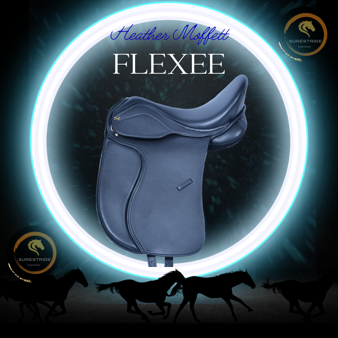 Heather Moffett easy fit FlexEE Finale Luxury Leather Dressage saddle adjustable gullet soft tree